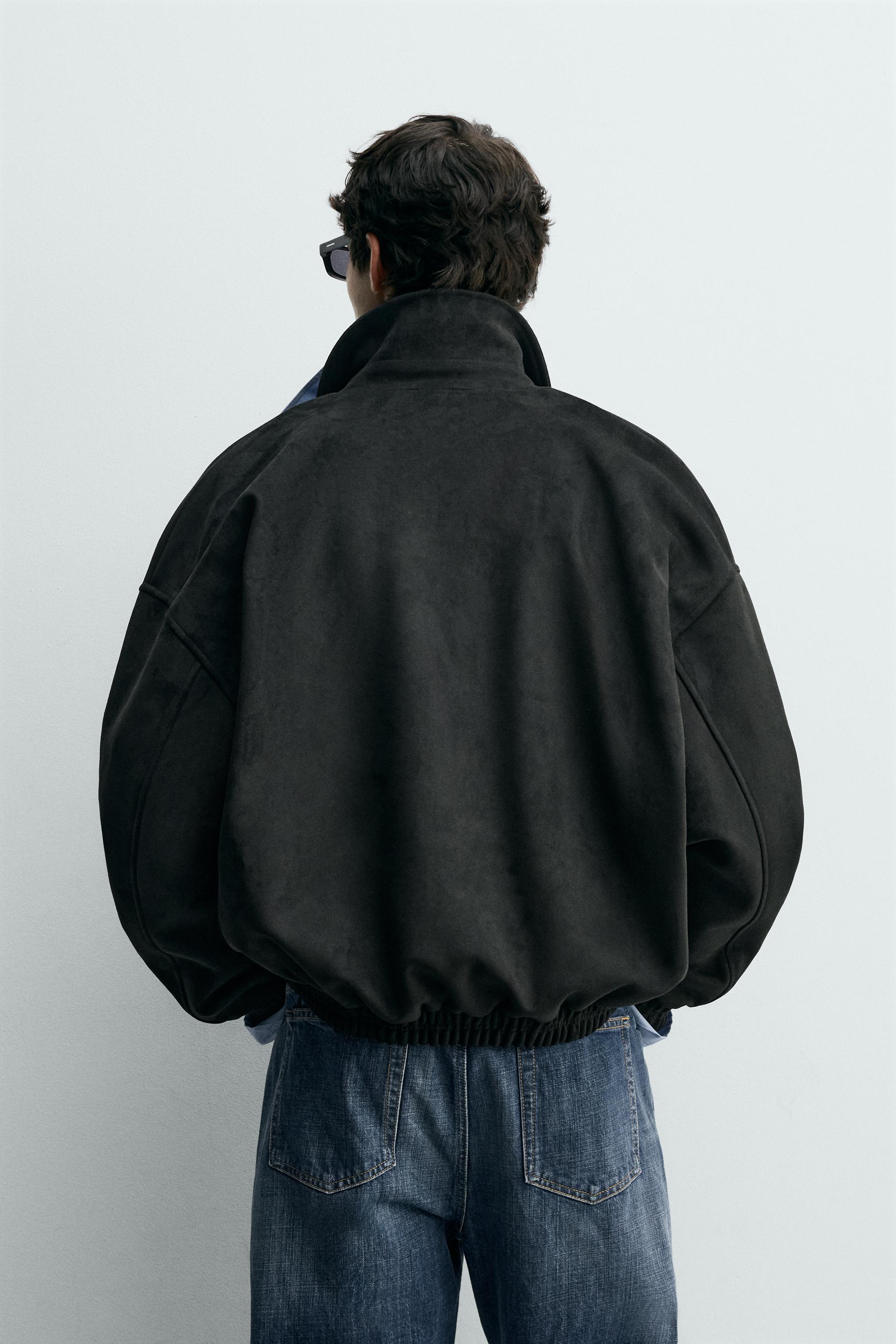 FAUX SUEDE RELAXED FIT JACKET